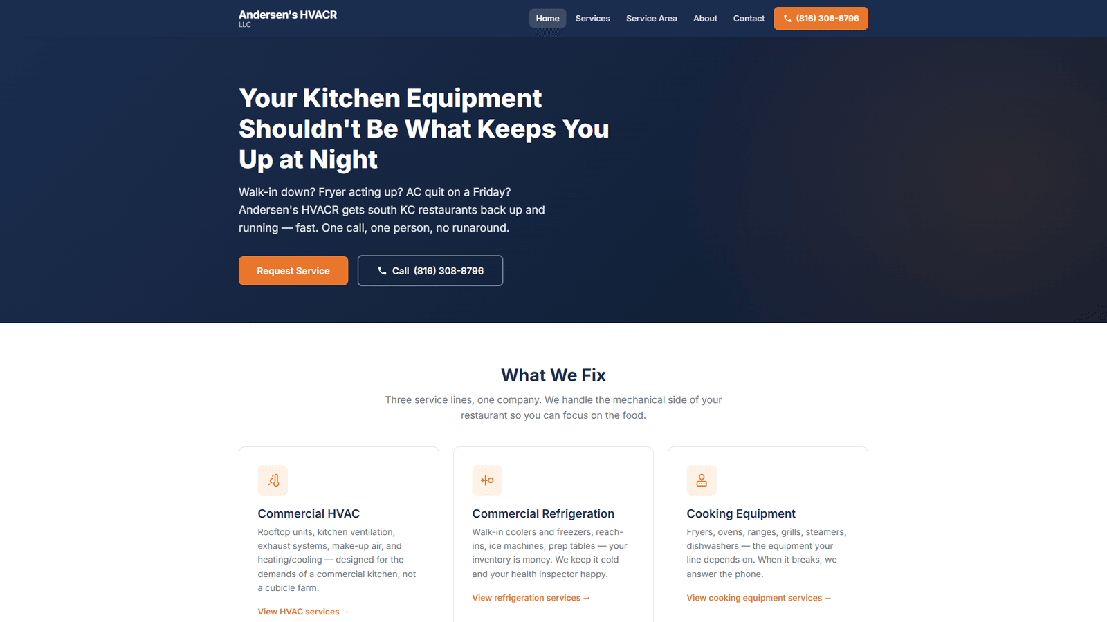 Andersen's HVACR homepage preview